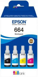 Epson 664 Pacote de 4 frascos de tinta originais C13T664640